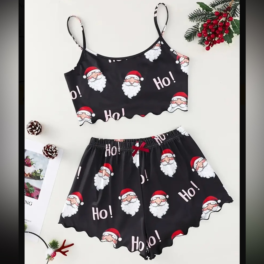 Women’s Sexy Christmas Santa Clause 2 Piece Pajama Set